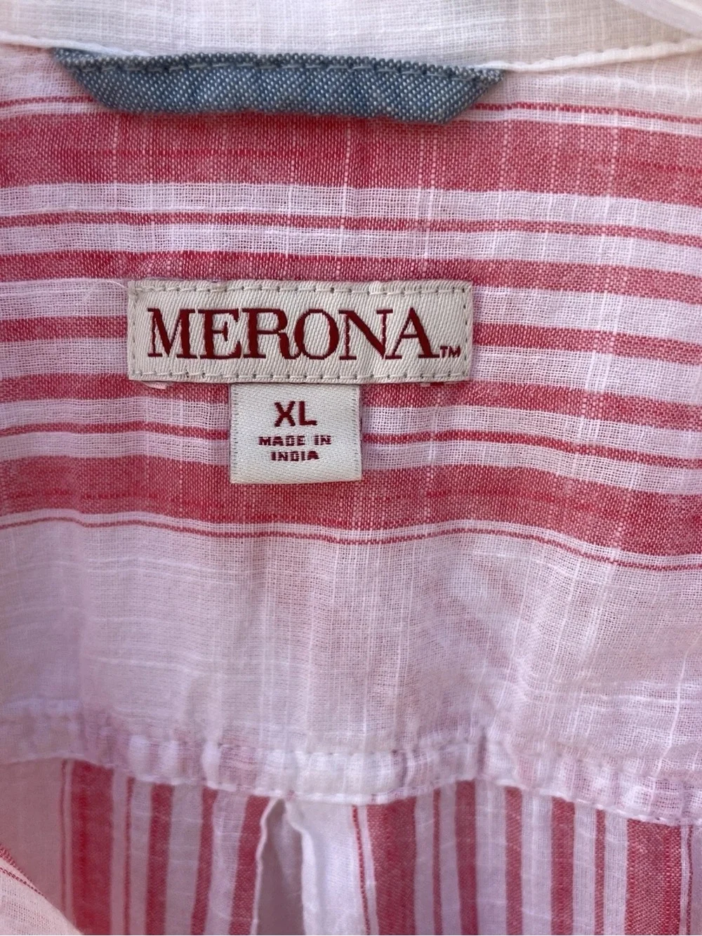 Merona Women's Pink Striped Long Sleeve Tunic Blouse – Size XL